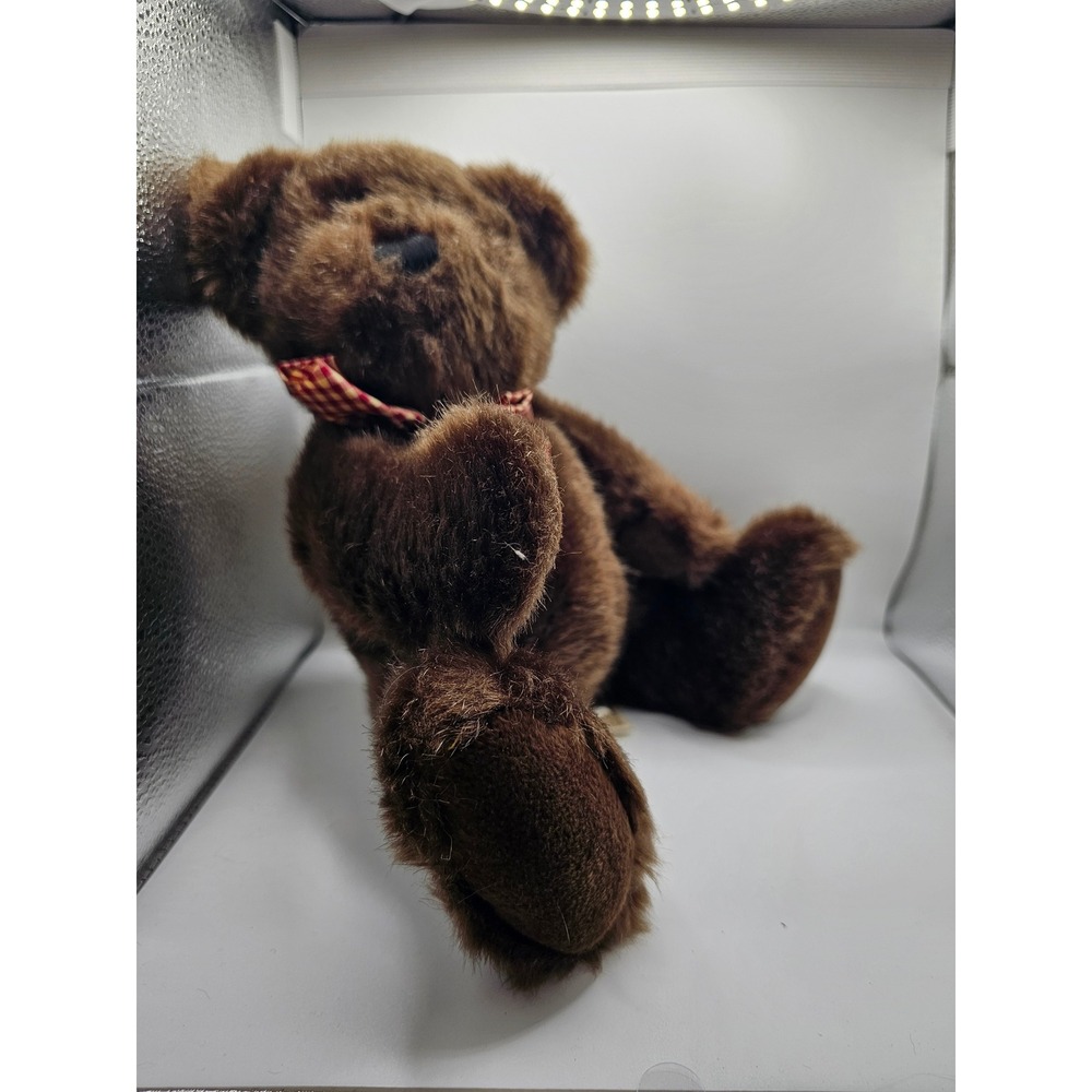 Dan Dee Collector's Choice Brown Teddy Bear Red Gingham Bow Plush Stuffed Toy